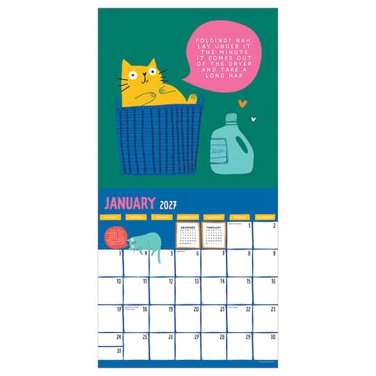 2027 Cat vs Adulting Wall Calendar
